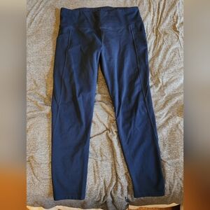 Jockey Womens Size Large Navy Blue Leggings With Pockets